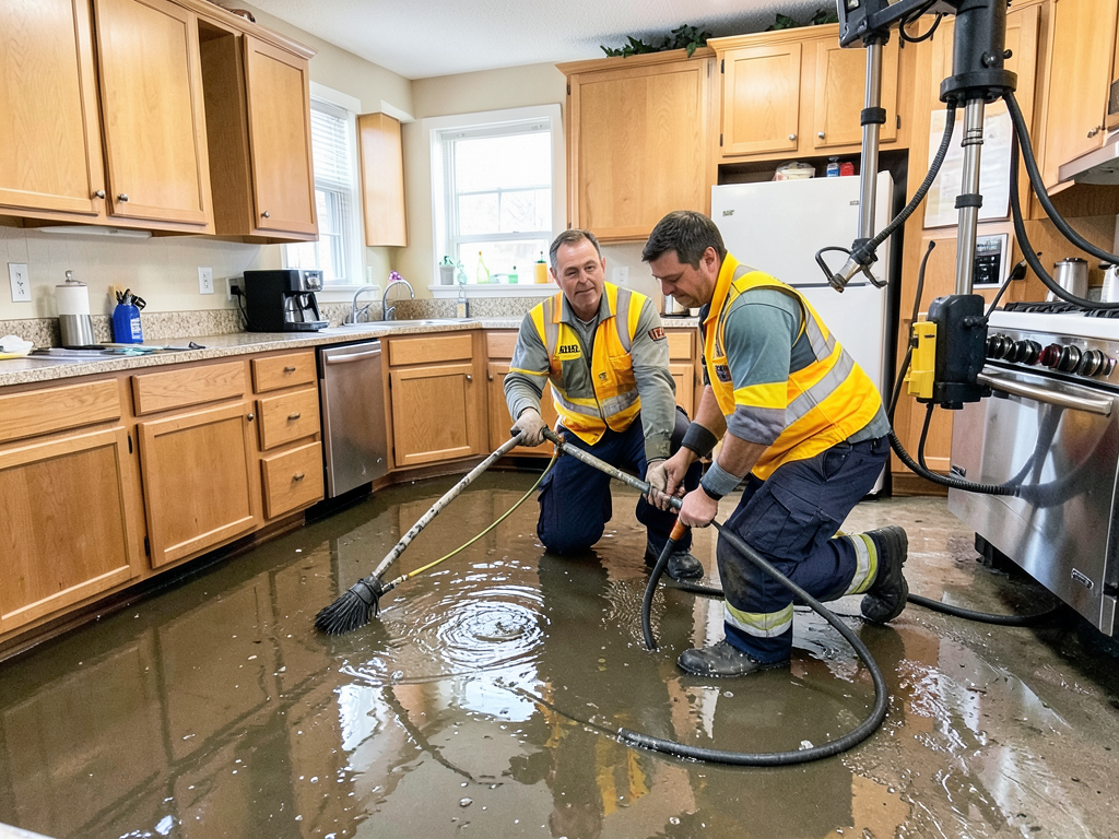 Fixing kitchen pipe leaks and water damage in plaz