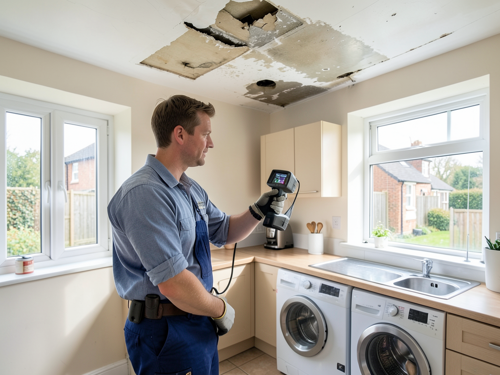 Managing a second floor laundry room overflow in y